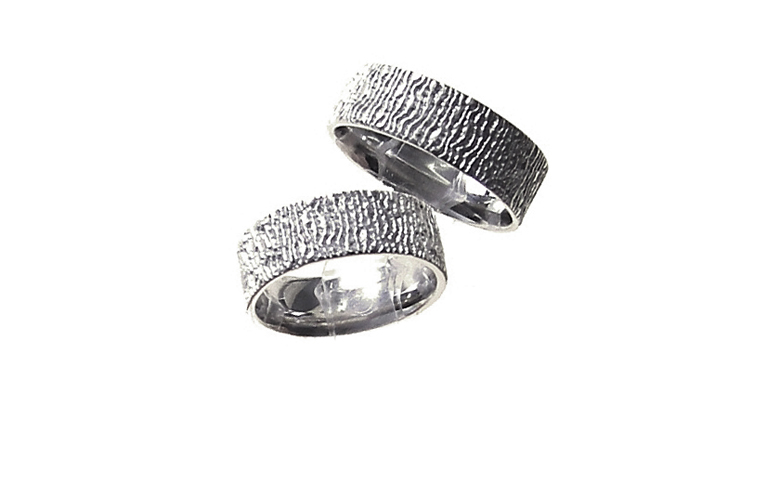 45130+45131-wedding rings, white gold 750